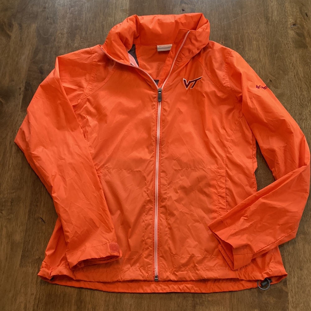 EUC - Virginia Tech Columbia Rain Coat/Wind Breaker SMALL